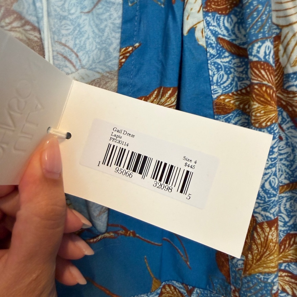 Ulla Johnson Blue and Brown Floral Midi Dress - Picture 3 of 7